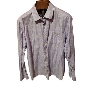 Ted Baker London Linen & Cotton Button Down Lilac Purple Shirt Men’s Size 5 XL